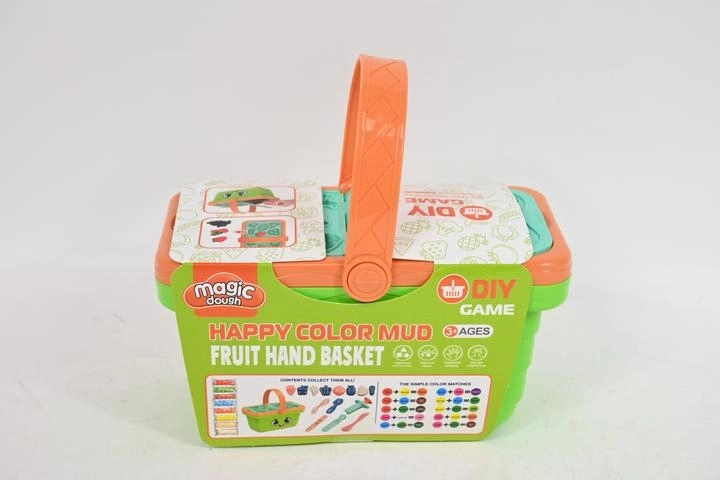 Ciastolina creatieve set in mandje met vormpjes groen