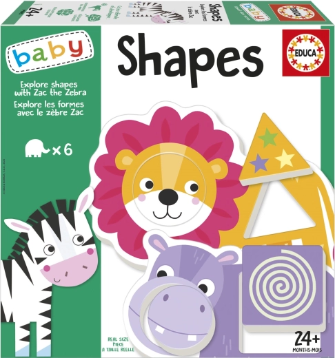 EDUCA baby inlegpuzzel ontdek vormen met zebra Zak (6 × 2 stukjes)