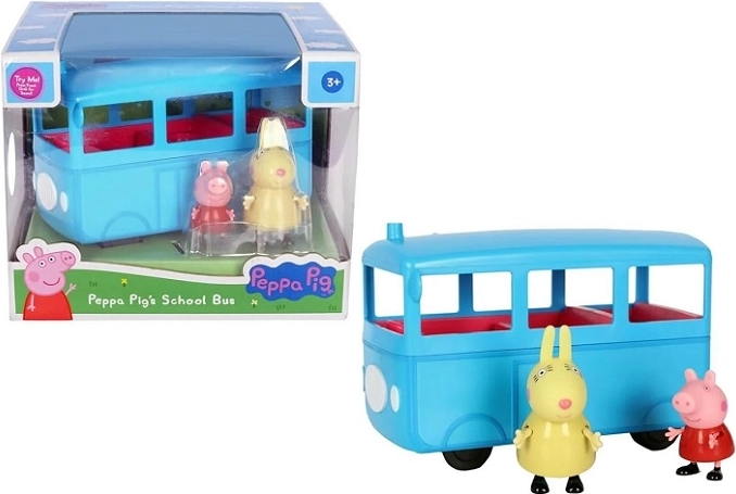 Peppa Pig schoolbus met geluid met 2 figuurtjes