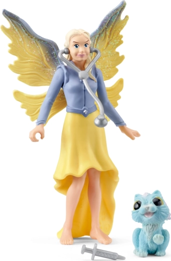 Schleich Bayala magische dierenverzorging – elf Sera en gevleugeld katje, POCKET SET