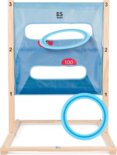 Houten werpspel 2-in-1 – ladder en doel met gaten