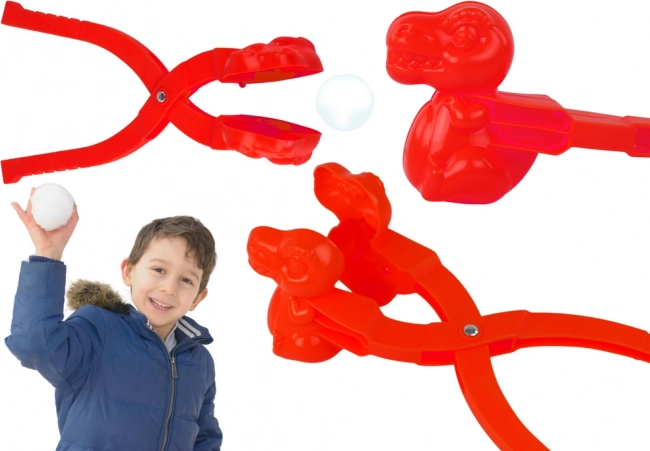 Sneeuwbalmaker dinosaurus rood
