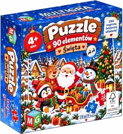 Kinderpuzzel Multigra Kerstmis 90 stukjes