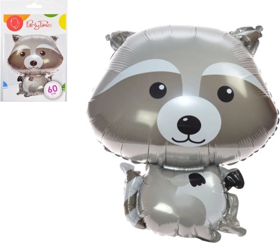 Folieballon wasbeer – bosdiertje, 60 cm