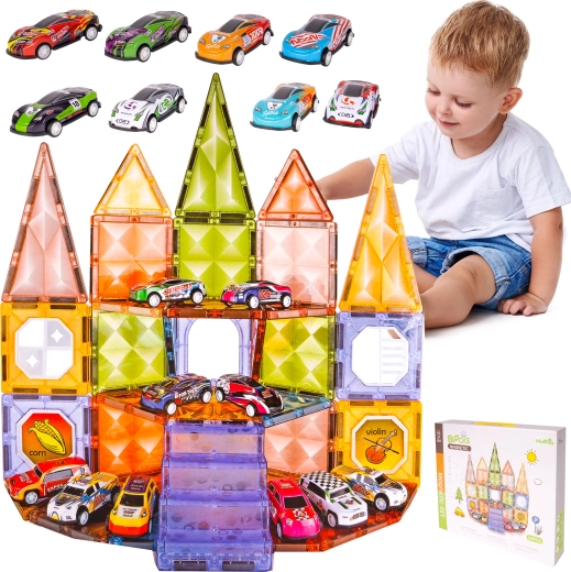 Magnetische bouwset met autootjes, 62 stuks