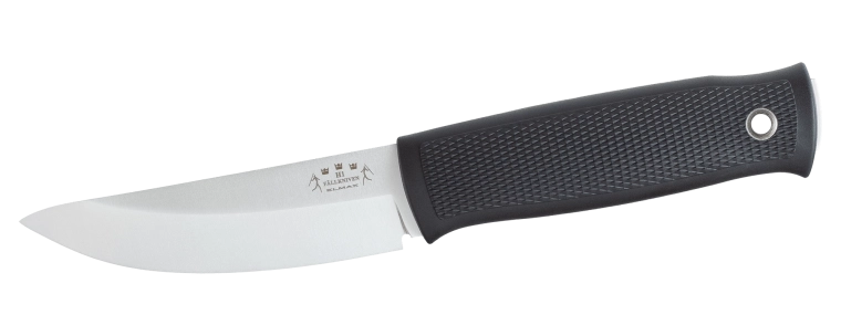Fällkniven H1 Elmax jachtmes 10 cm, zwart, Thermorun, Zytel schede