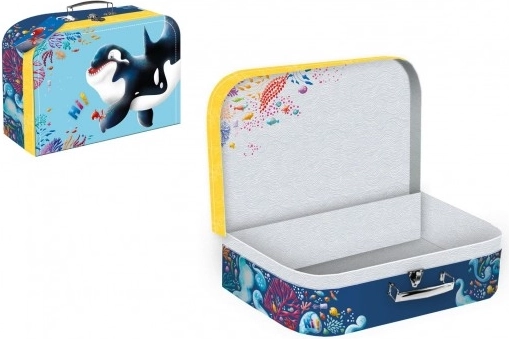 Schoolkartonnen koffertje met orka-motief