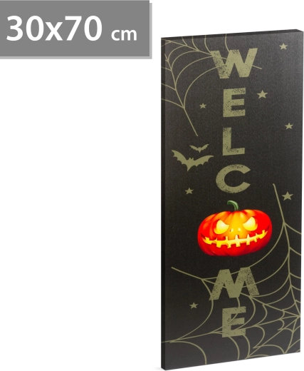 LED-halloweenafbeelding voor aan de muur met het opschrift Welcome
