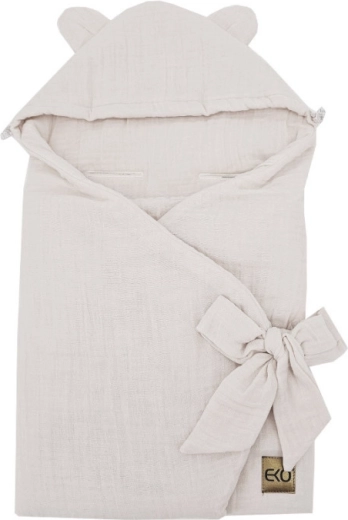 EKO mousseline wikkeldeken voor autostoel Beige 110 × 100 cm