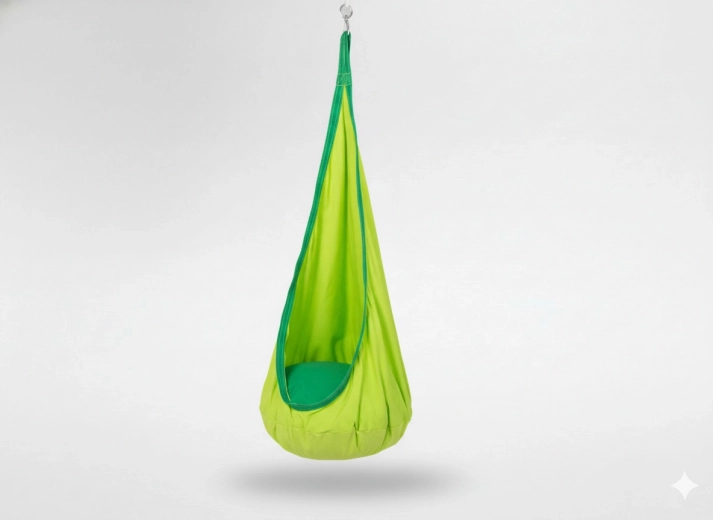 Hangend kindernest 70 × 150 cm groen