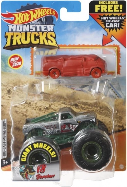 Hot Wheels Monster Trucks 1:64 met een klassieke Hot Wheels-auto – Skeleton