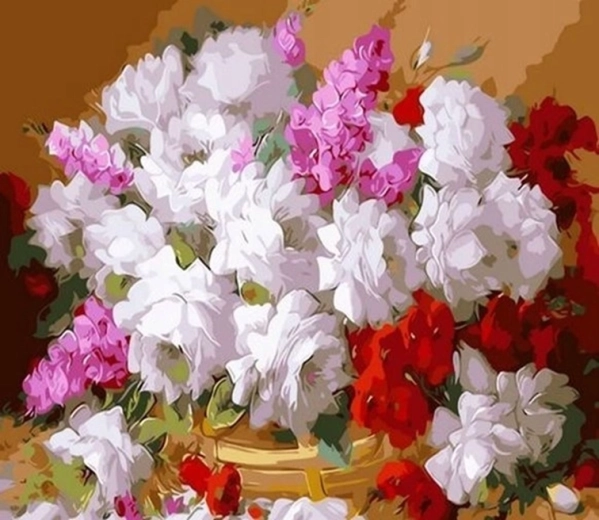 Norimpex Schilderen op nummer Mooie bos bloemen 40 × 50 cm