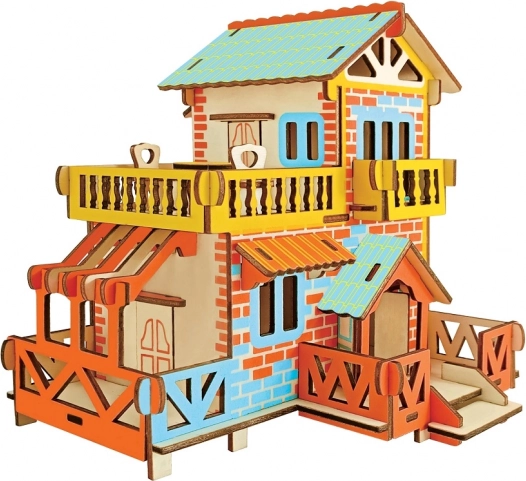 Woodcraft houten 3D-puzzel landelijke cottage