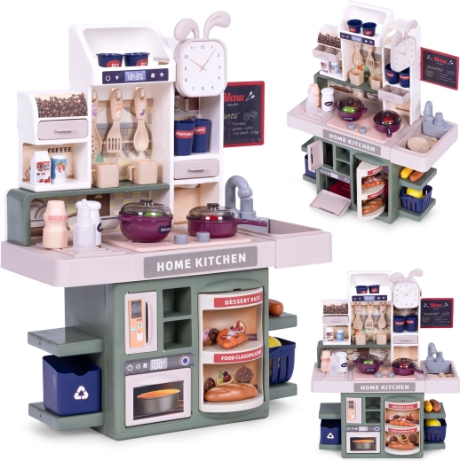 Kinderkeukentje met geluiden, LED-verlichting, stoomgenerator, 35 accessoires