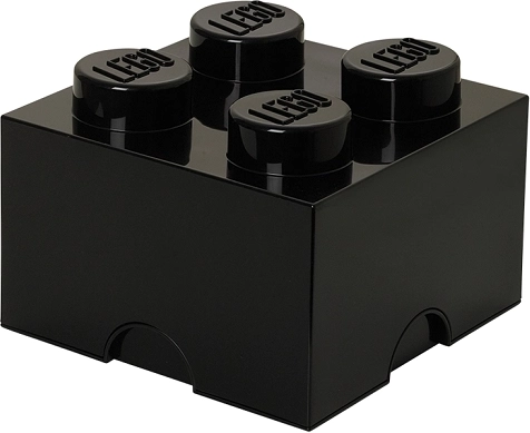 LEGO opbergbox in de vorm van een 4-nops steen, zwart