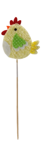 Paaskipje op prikker – decoratie voor bloempot en arrangement (kleurenmix)