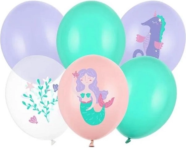 Ballonnen Zeewereld 30 cm, mix A6 (6 stuks)