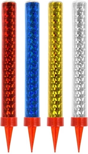 Kleurrijke partyfontein 12 cm, 4 stuks