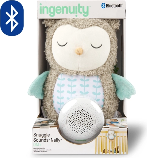 Ingenuity pluchen muzikale uil Nally met Bluetooth voor baby’s