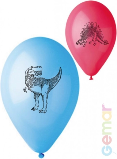 Gemar pastel latexen ballon met dinosaurusopdruk 26 cm - 1 stuk