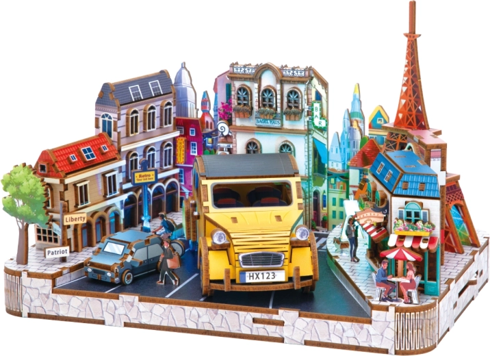 2Kids Toys 3D houten bouwpakket miniatuur van een Europees stadje - 1 stuk