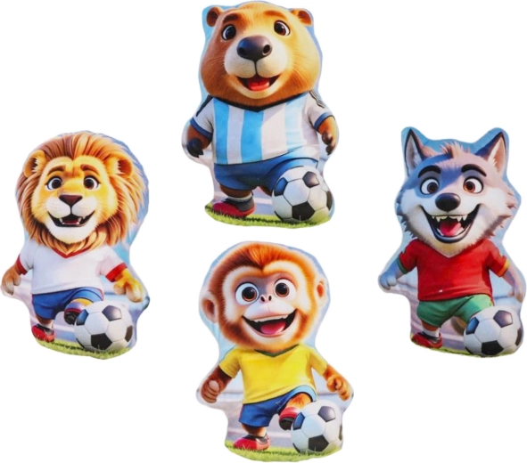 Pluchen kussentje dier – voetballer 16,5 cm
