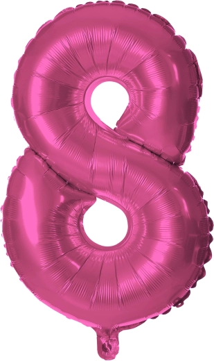 Folieballon cijfer 8 30 cm roze TORO