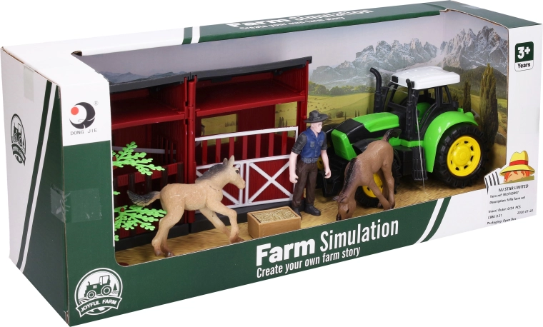 Boerderij met tractor – speelset 22 cm - 1 stuk