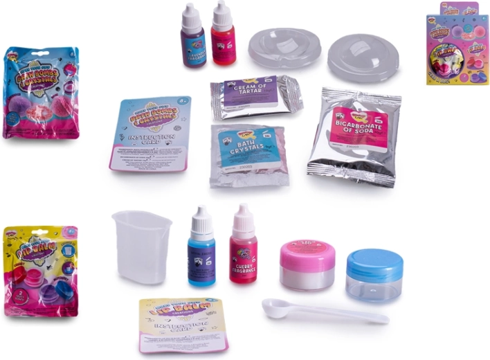 Creatieve set voor het maken van lippenbalsem of bruisballen met fruitige geur