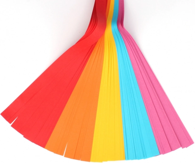 Set gekleurde papieren stroken voor vlechten en knutselen 250 stuks