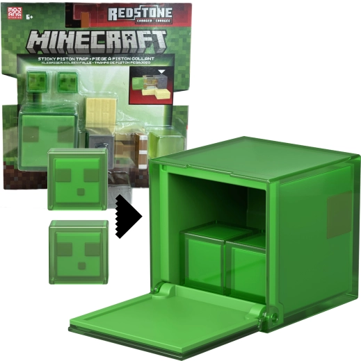 Mattel Minecraft set figuren redstone-opgeladen val met kleverige zuiger
