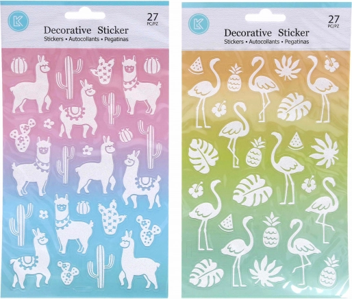 Glitterstickers 14,6 × 25,5 cm – lama of flamingo