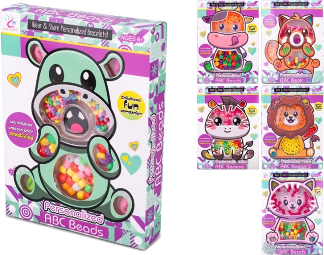 Set rijgkralen met diertjes voor kinderen