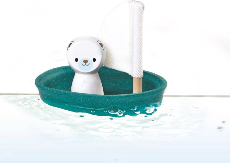 PlanToys zeilboot met ijsbeer
