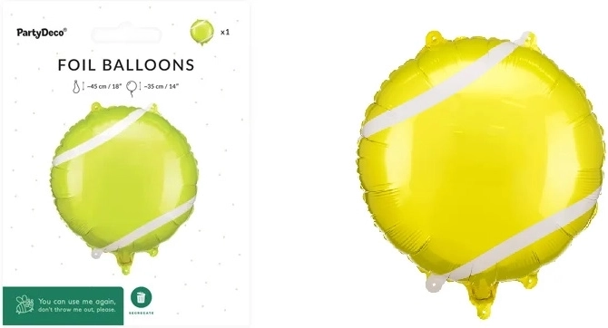 Folieballon tennisbal 35 × 35 cm (mix)