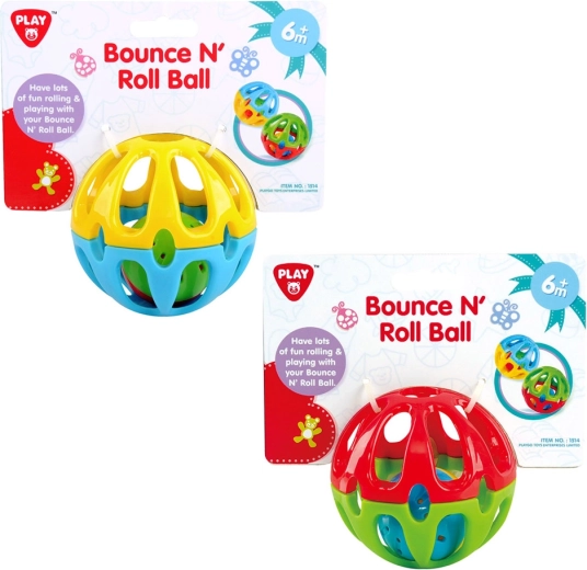 Playgo stuiterende rubberen bal met belletje voor kinderen