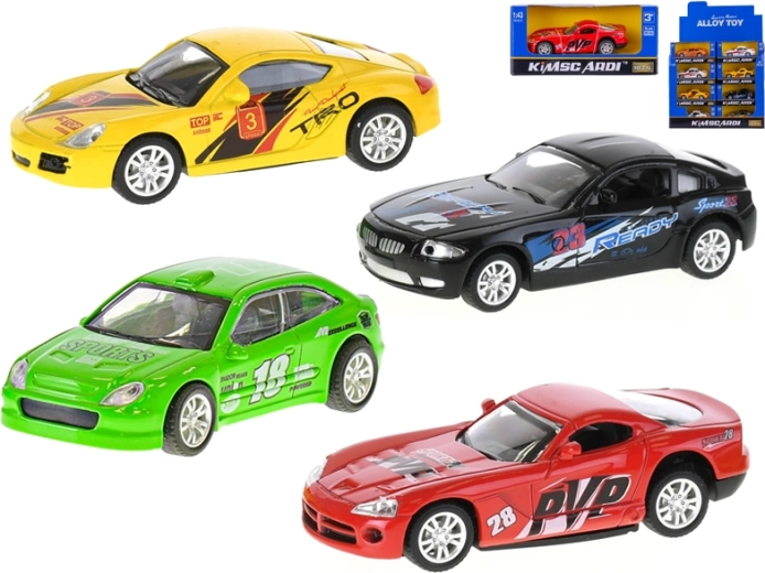 Metalen raceautootje 1:43 met pull-back