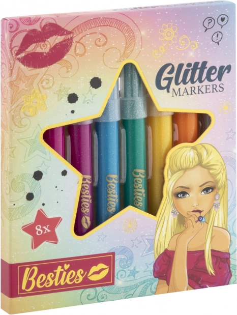 Stiften met glitters Besties 8 stuks