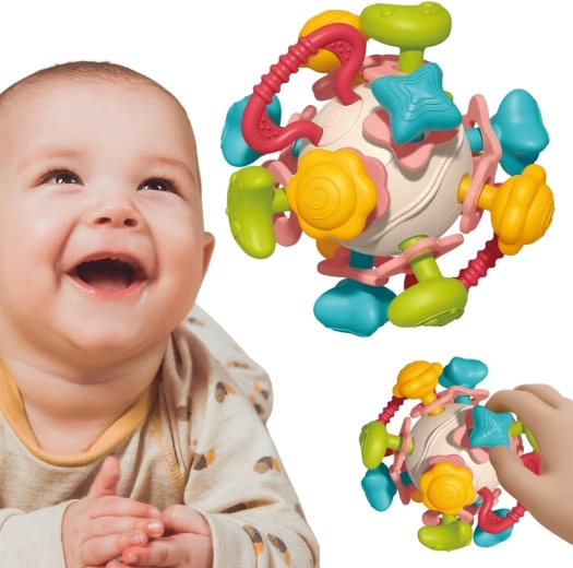 WOOPIE BABY sensorische rammelaar en bijtring 4-in-1 voor baby’s vanaf de geboorte