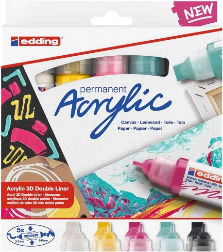 Acryl 3D-set Edding 5400 Modern Basic, 5 stuks
