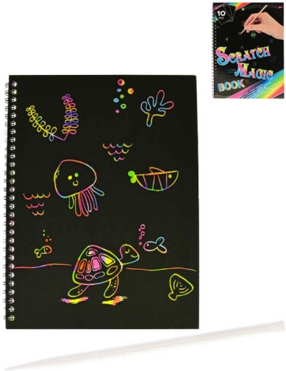 Magische regenboog-krasset creatieve set A4 (10 vellen) met kraspen