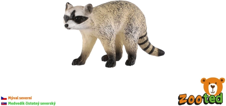Plastic figuur van een wasbeer van 8 cm