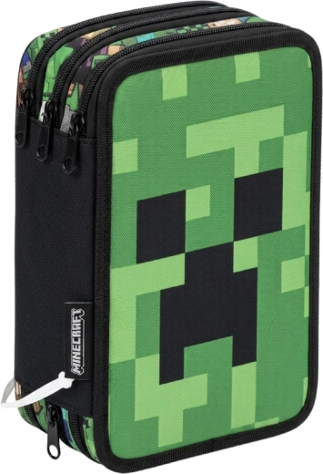 Driecompartimenten etui met vulling Minecraft Creeper
