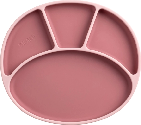 Bibado siliconen verdeelde bord met zuignap blush - 1 stuk