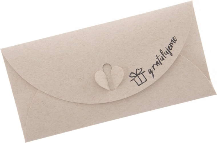 Papieren cadeauenvelop ‘Gefeliciteerd’ 22 × 11 cm