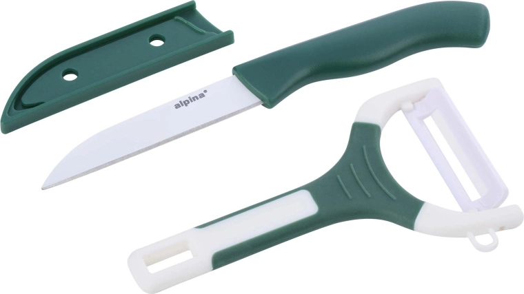 ALPINA keukenset – mes en dunschiller, mix van kleuren