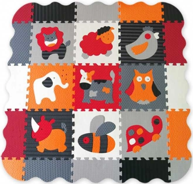 Foam puzzel voor kinderen Dieren grijs-rood