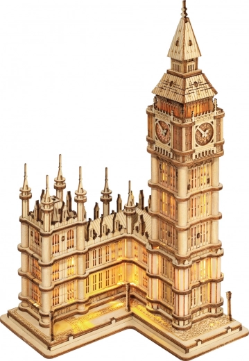 ROBOTIME houten 3D-puzzel Big Ben – verlichte klokkentoren