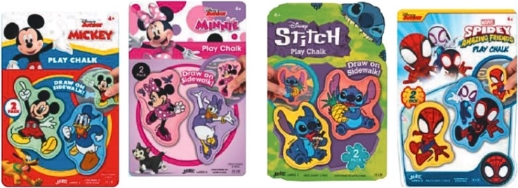 John 2D krijt met Spidey-, Stitch-, Mickey- of Minnie-motief