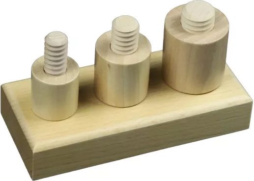 Houten schroeven en moeren Montessori
